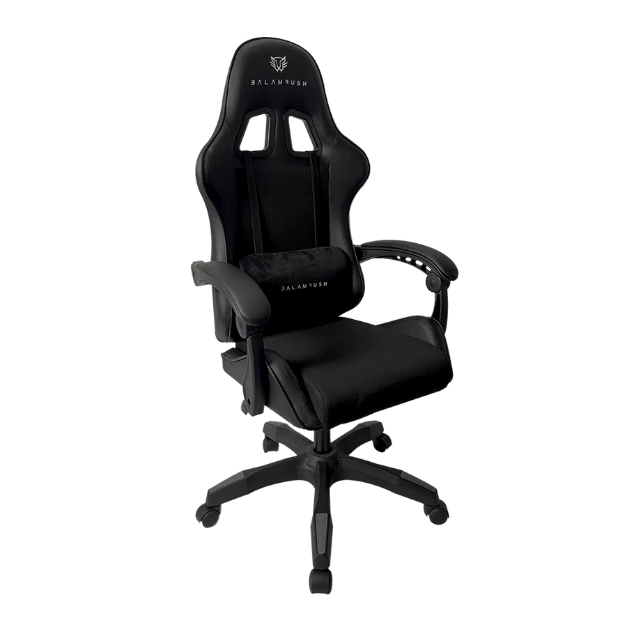 SILLA GAMER BALAM RUSH POWER RUSH V2 BLACK EDITION MEDIANA TELA Y PIEL RECLINABLE BR-934534