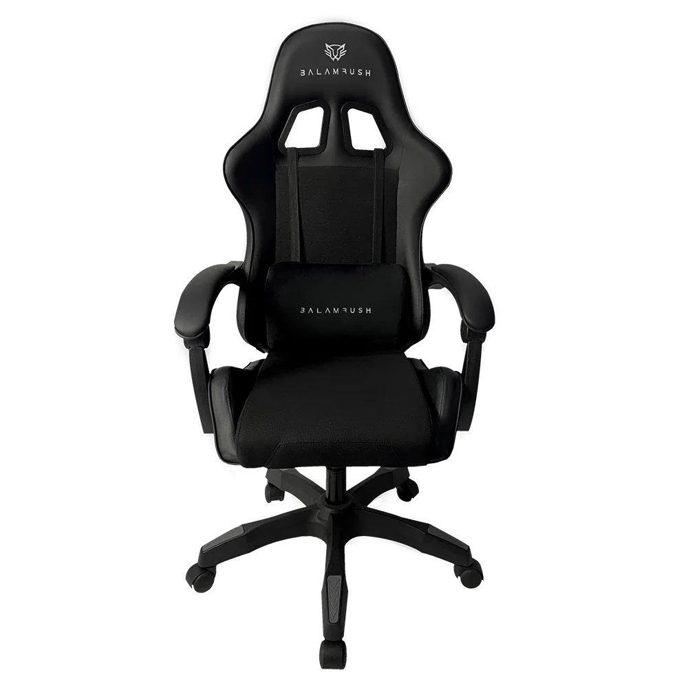 SILLA GAMER BALAM RUSH POWER RUSH V2 BLACK EDITION MEDIANA TELA Y PIEL RECLINABLE BR-934534