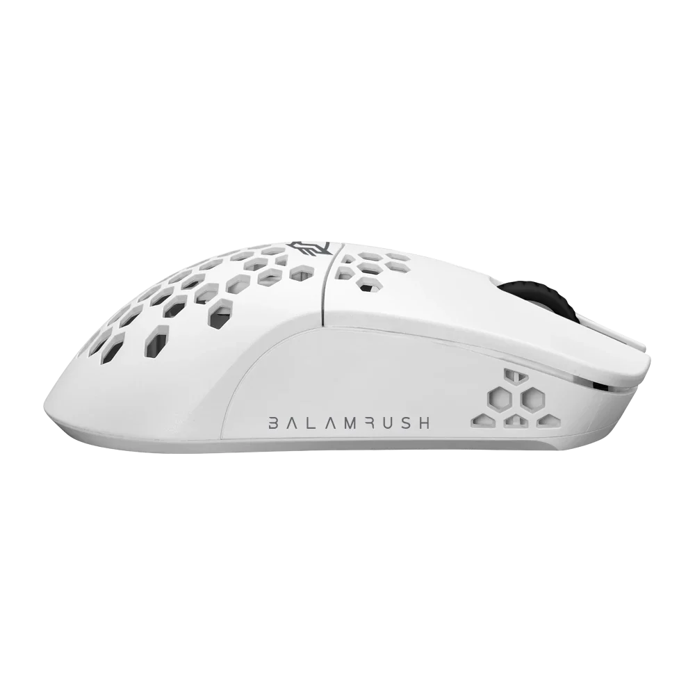 Mouse Balam Rush Speeder Light MG969 Blanco Inalámbrico/Bluetooth Caratula ultra ligera Recargable Tipo C 300mAh 5000DPI Iluminación Led 6 Botones