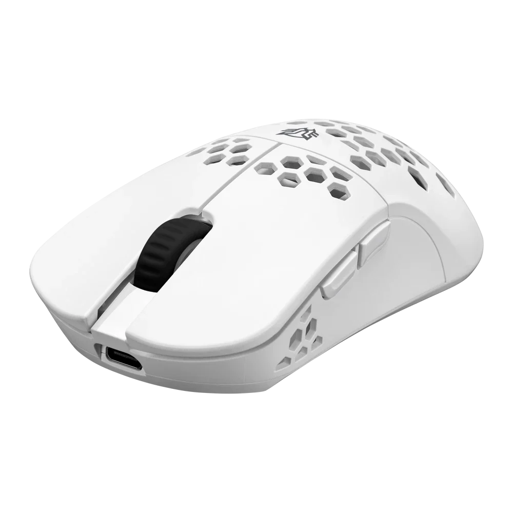 Mouse Balam Rush Speeder Light MG969 Blanco Inalámbrico/Bluetooth Caratula ultra ligera Recargable Tipo C 300mAh 5000DPI Iluminación Led 6 Botones