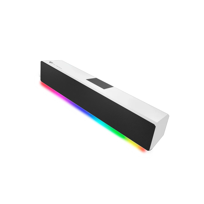 Bocinas Balam Rush Glimm Bar BG585 Blanco Bluetooth/auxiliar3.5 Control Digital RGB 10W RMS