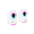 Bocinas Balam Rush Glimm Style BG565 Blanco Bluetooth 10 W 2.0 Canales Iluminacion RGB