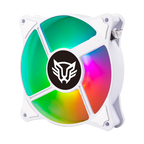 Kit 3 Ventiladores Balam Rush 120mm Blanco Eolox Blaze EX90KW 120mm ARGB Rainbown 120x120x25mm 1200RPM Hidráulico 12V Incluye Hub 4Pin+3Pin