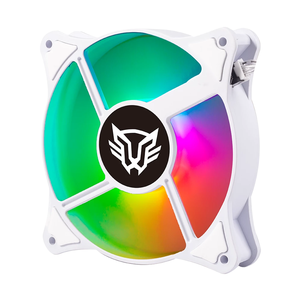 Kit 3 Ventiladores Balam Rush 120mm Blanco Eolox Blaze EX90KW 120mm ARGB Rainbown 120x120x25mm 1200RPM Hidráulico 12V Incluye Hub 4Pin+3Pin