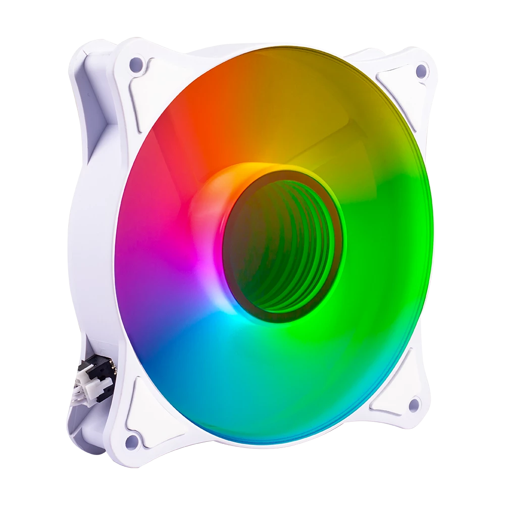 Kit 3 Ventiladores Balam Rush 120mm Blanco Eolox Blaze EX90KW 120mm ARGB Rainbown 120x120x25mm 1200RPM Hidráulico 12V Incluye Hub 4Pin+3Pin