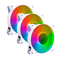 Kit 3 Ventiladores Balam Rush 120mm Blanco Eolox Blaze EX90KW 120mm ARGB Rainbown 120x120x25mm 1200RPM Hidráulico 12V Incluye Hub 4Pin+3Pin