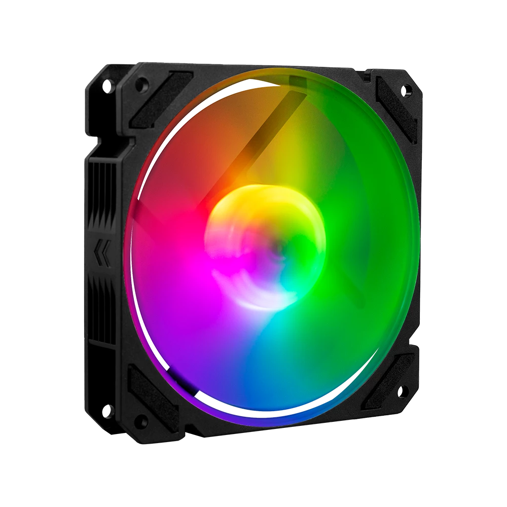 Kit 3 Ventiladores Balam Rush 120mm Negro Eolox Blaze EX70K ARGB Rainbown 120x120x25mm 1200RPM Hidráulico 12V Incluye Hub 4 Pin + 3 Pin