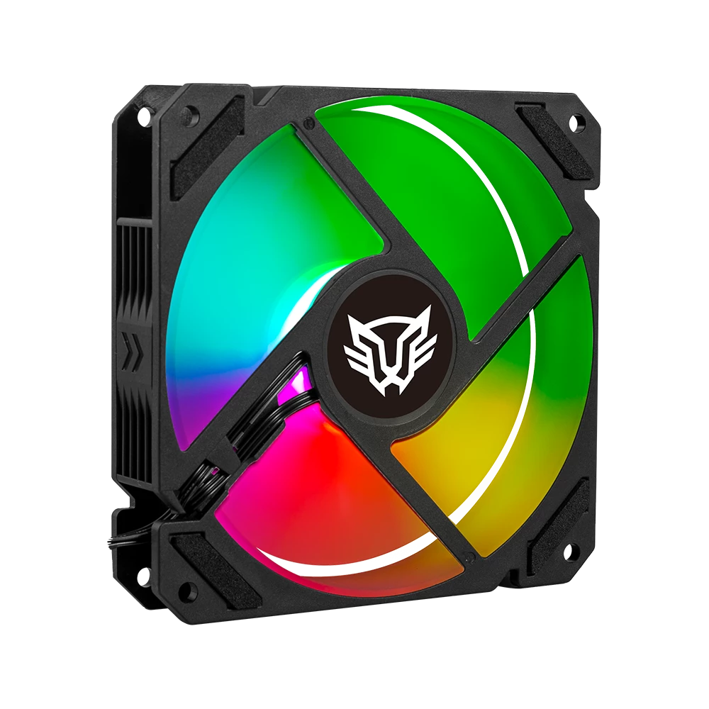 Kit 3 Ventiladores Balam Rush 120mm Negro Eolox Blaze EX70K ARGB Rainbown 120x120x25mm 1200RPM Hidráulico 12V Incluye Hub 4 Pin + 3 Pin