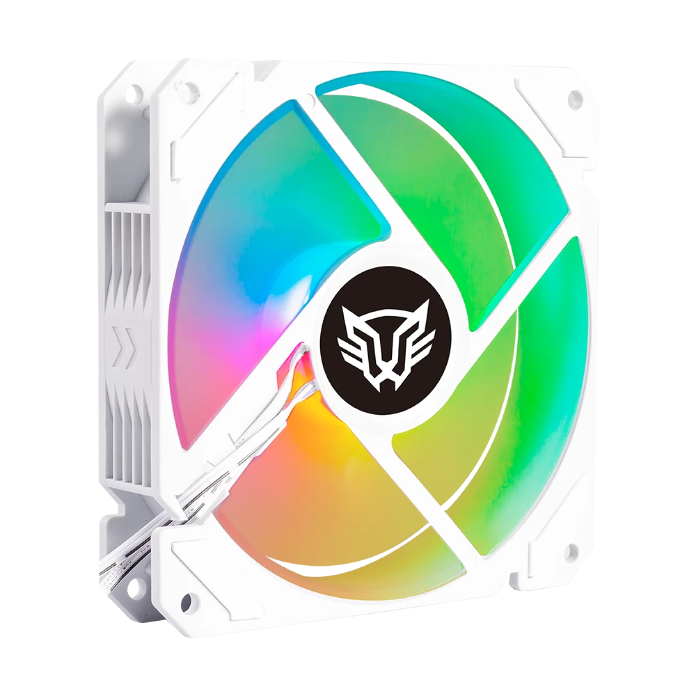 Kit 3 Ventiladores Balam Rush 120mm BlancoEolox Blaze EX70KW ARGB Rainbown 120x120x25mm 1200RPM Hidráulico 12V Incluye Hub 4 Pin + 3 Pin