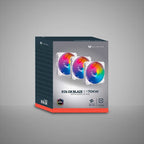 Kit 3 Ventiladores Balam Rush 120mm BlancoEolox Blaze EX70KW ARGB Rainbown 120x120x25mm 1200RPM Hidráulico 12V Incluye Hub 4 Pin + 3 Pin