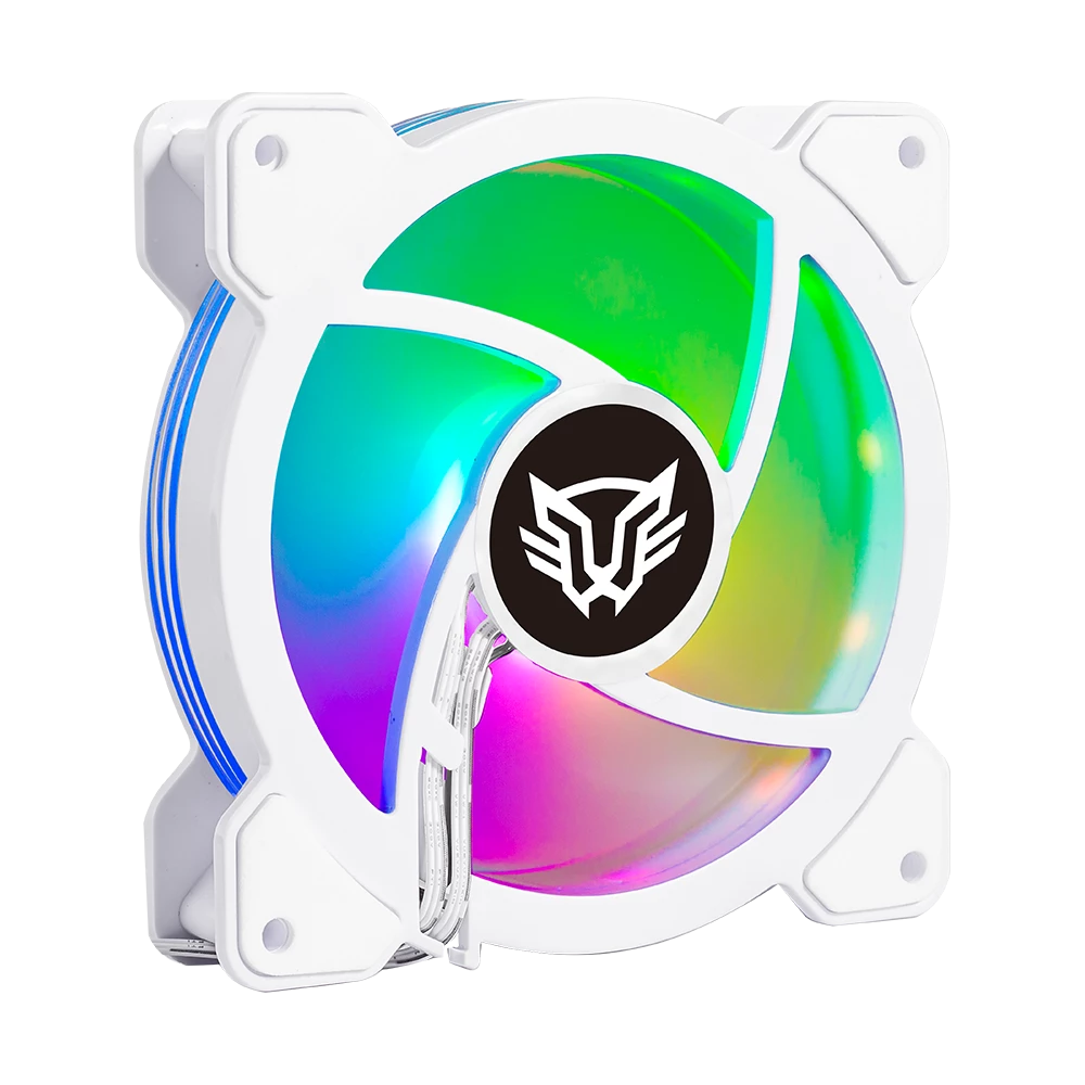 Ventilador Balam Rush 120mm Blanco Eolox Blaze EX50W ARGB borde led Rainbown 120x120x25mm 1200RPM Hidráulico 12V