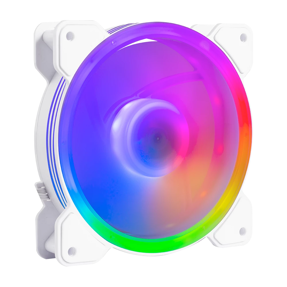 Ventilador Balam Rush 120mm Blanco Eolox Blaze EX50W ARGB borde led Rainbown 120x120x25mm 1200RPM Hidráulico 12V