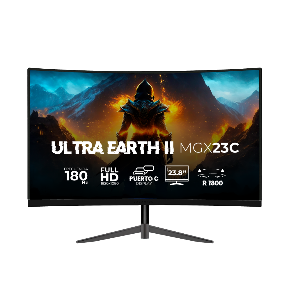 Monitor Balam Rush Ultra Earth II MGX23C 23.8 pulg VA curvo Negro Full HD 1MS 165Hz HDMI + DP + TYPE-C 15W + 3.5mm