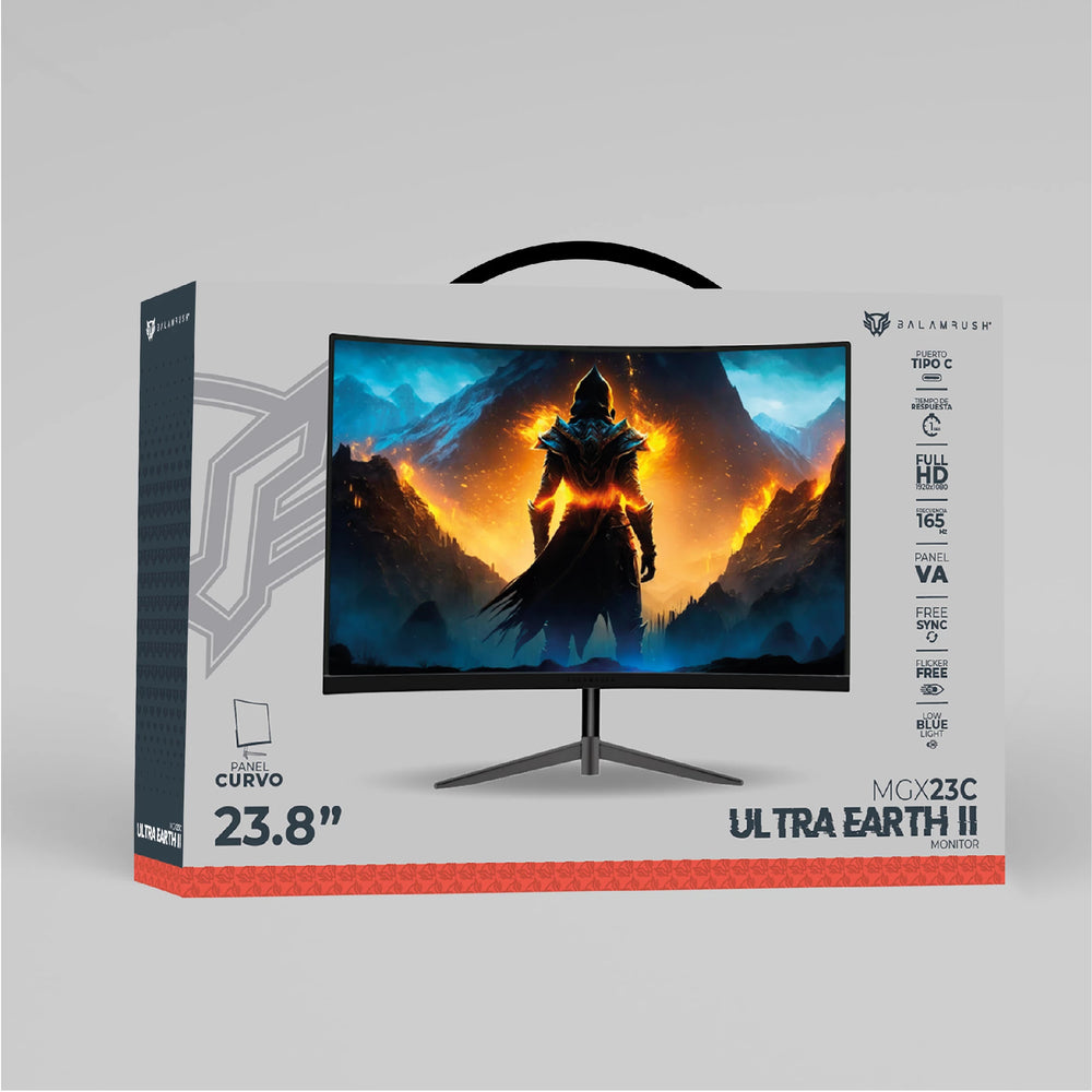 Monitor Balam Rush Ultra Earth II MGX23C 23.8 pulg VA curvo Negro Full HD 1MS 165Hz HDMI + DP + TYPE-C 15W + 3.5mm