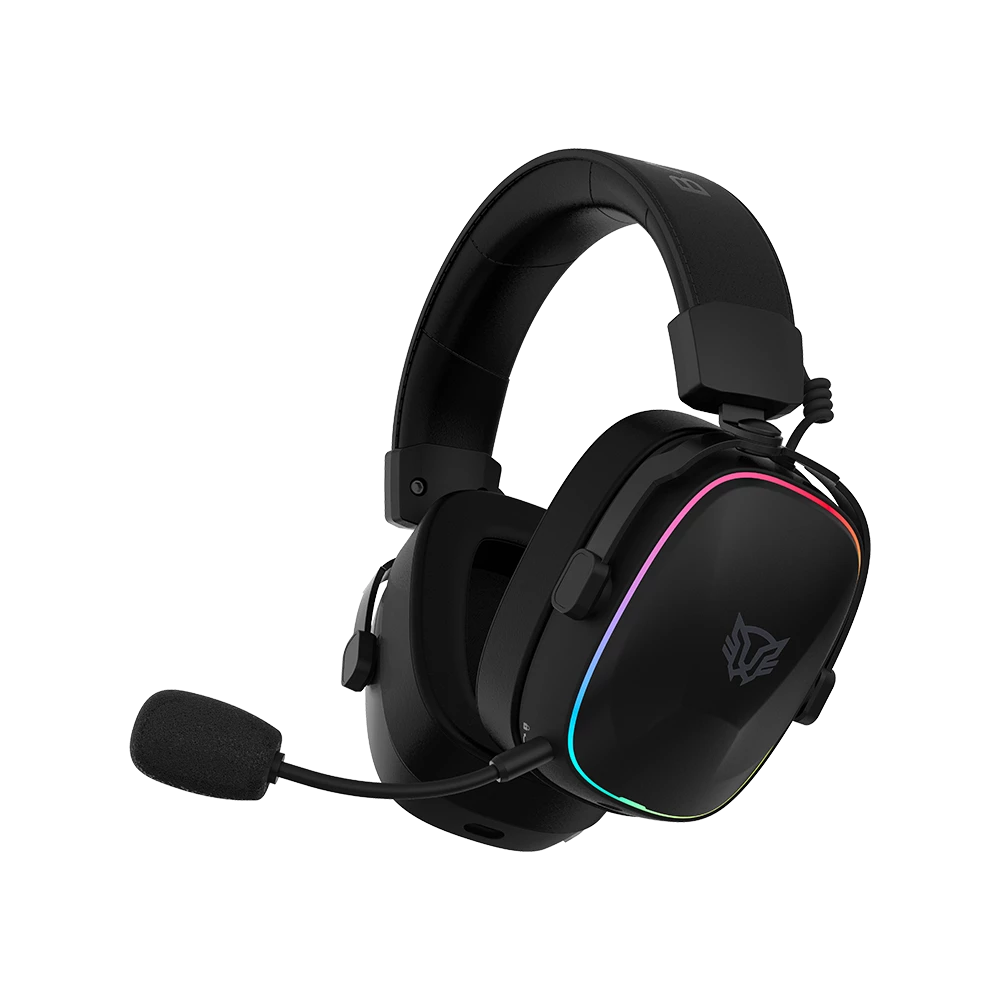 Audifonos Balam Rush Gamer Inalambricos Aeon Expert HS1100 RGB Negro Micro Desmontable Bluetooth 5.3 Dongle 2.4 MHz y Aux
