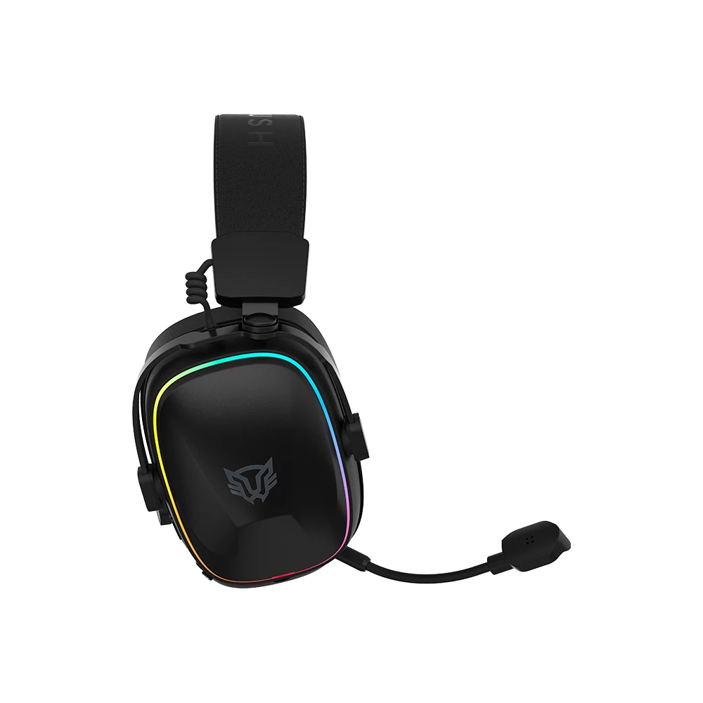 Audifonos Balam Rush Gamer Inalambricos Aeon Expert HS1100 RGB Negro Micro Desmontable Bluetooth 5.3 Dongle 2.4 MHz y Aux