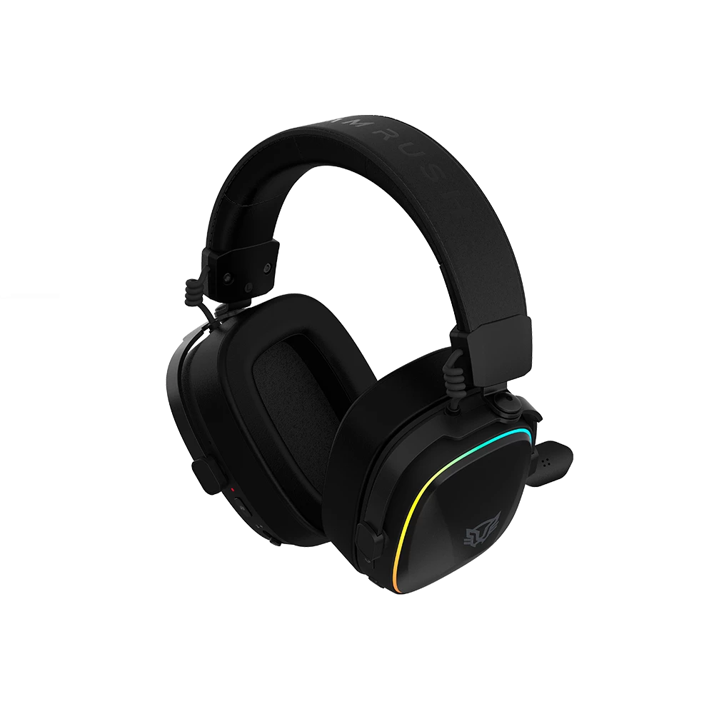Audifonos Balam Rush Gamer Inalambricos Aeon Expert HS1100 RGB Negro Micro Desmontable Bluetooth 5.3 Dongle 2.4 MHz y Aux