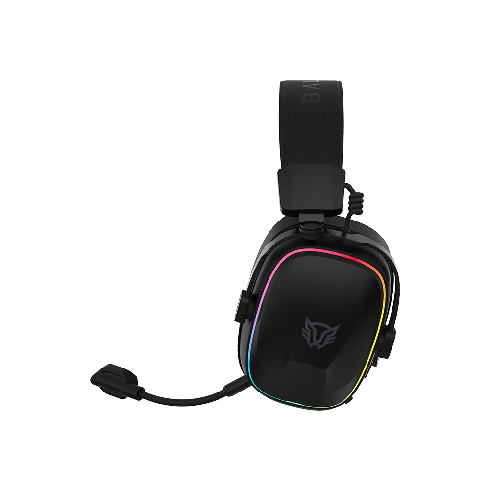 Audifonos Balam Rush Gamer Inalambricos Aeon Expert HS1100 RGB Negro Micro Desmontable Bluetooth 5.3 Dongle 2.4 MHz y Aux