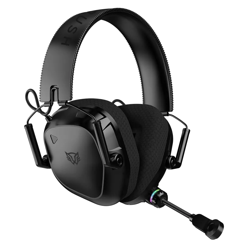 Audifonos Balam Rush Gamer Inalambricos Pilot Pro HS808 RGB Negro Bluetooth 5.3 y Dongle 2.4