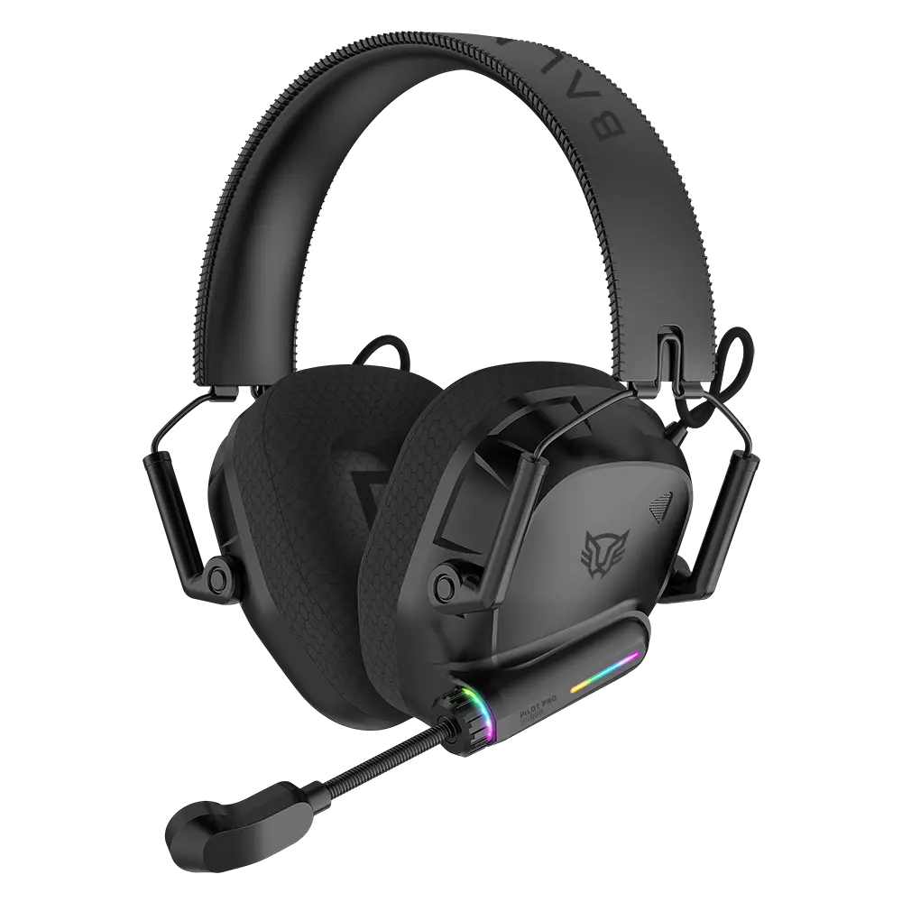 Audifonos Balam Rush Gamer Inalambricos Pilot Pro HS808 RGB Negro Bluetooth 5.3 y Dongle 2.4