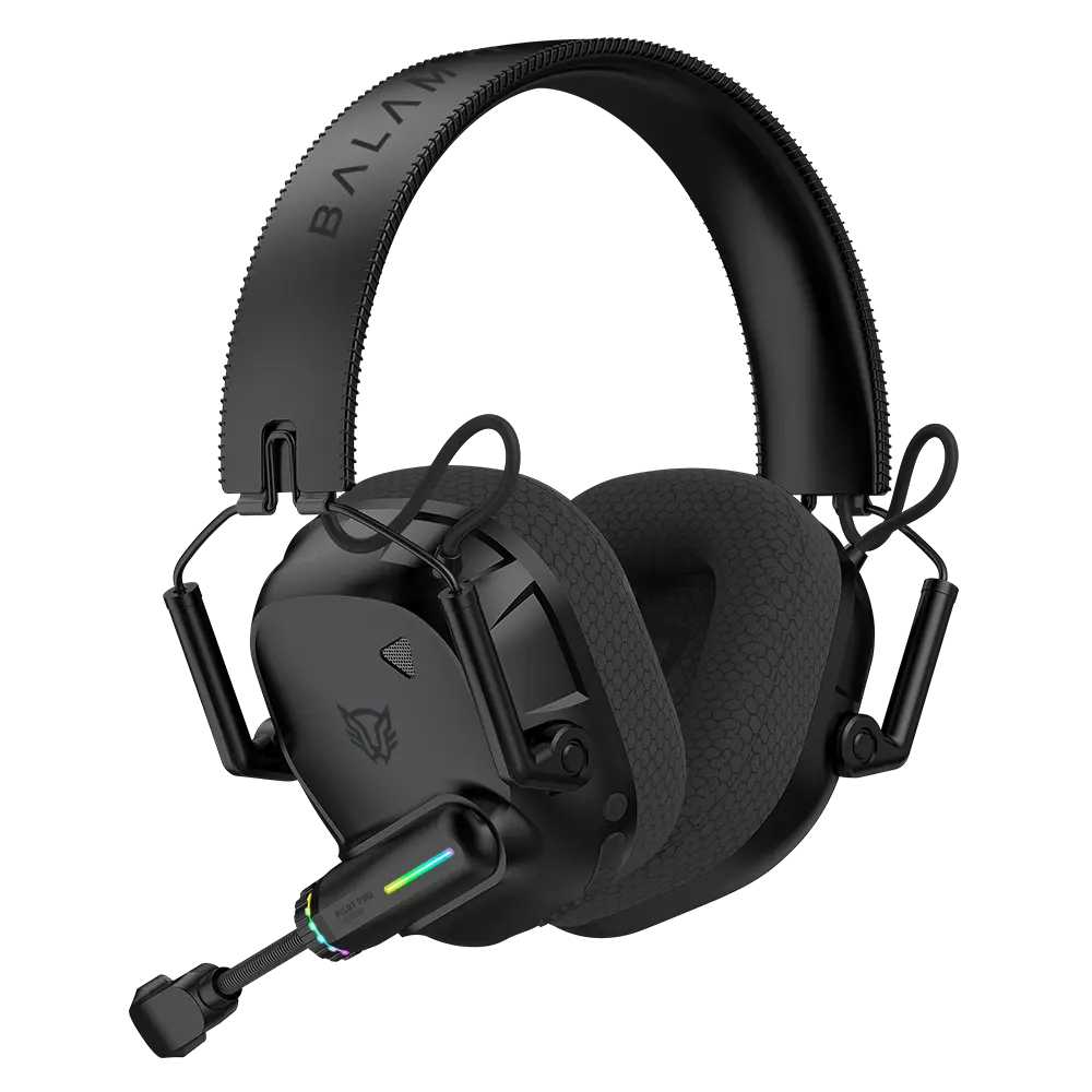 Audifonos Balam Rush Gamer Inalambricos Pilot Pro HS808 RGB Negro Bluetooth 5.3 y Dongle 2.4