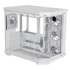 Gabinete Balam Rush Tank Master 9600 TB Media torre blanco cristal sin bordes 4xVentiladores ARGB ATX sin fuente