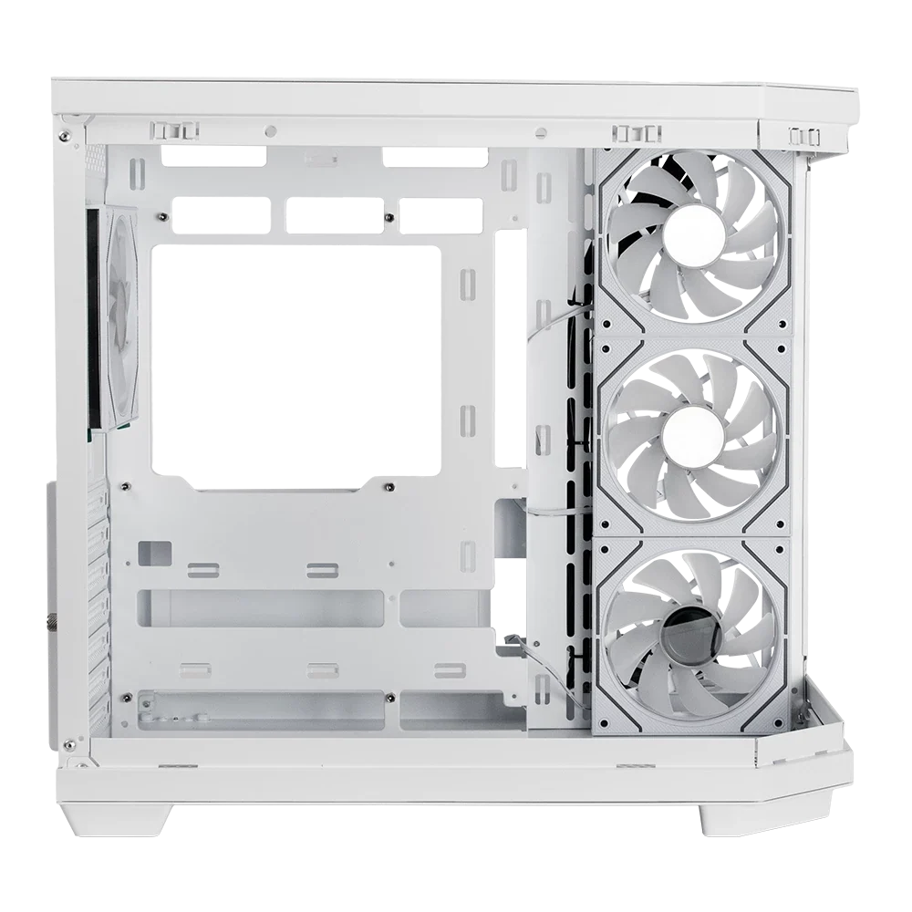Gabinete Balam Rush Tank Master 9600 TB Media torre blanco cristal sin bordes 4xVentiladores ARGB ATX sin fuente