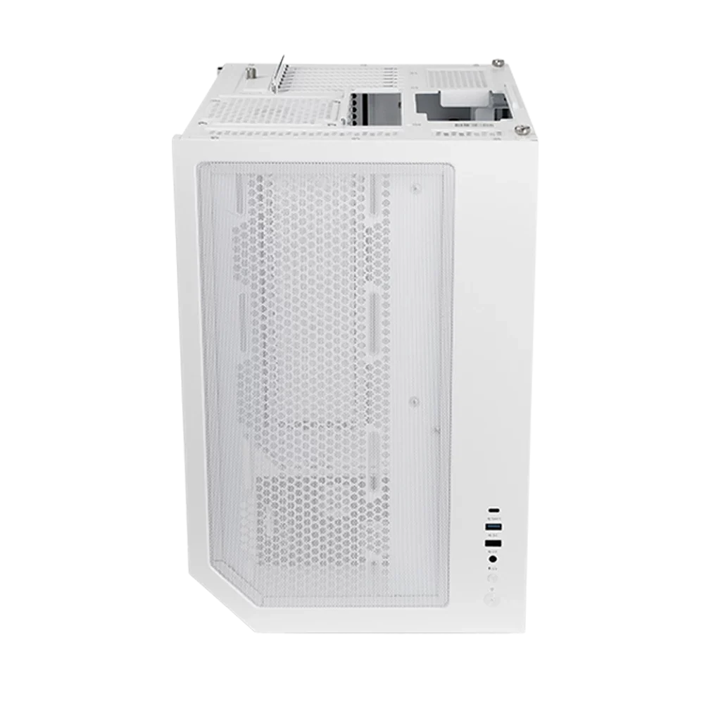 Gabinete Balam Rush Tank Master 9600 TB Media torre blanco cristal sin bordes 4xVentiladores ARGB ATX sin fuente