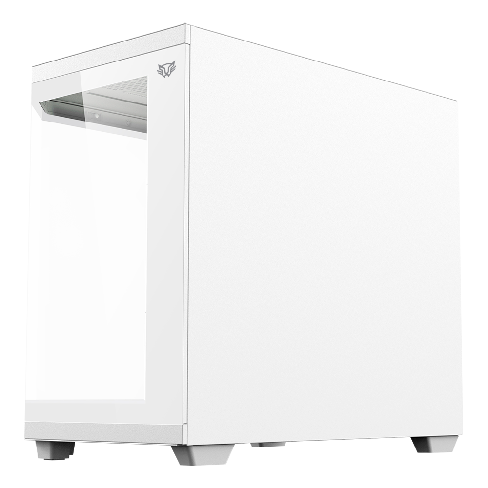 Gabinete Balam Rush Tank Master 9600 TB Media torre blanco cristal sin bordes 4xVentiladores ARGB ATX sin fuente