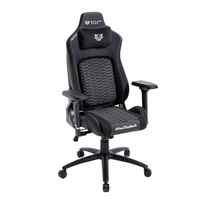 Silla Gamer Balam Rush Ultimate Max U3 Ergonomica Reclinable 135° 150kg Descansa Brazos 4D Cojín Lumbar + Cojín Cervical Negro
