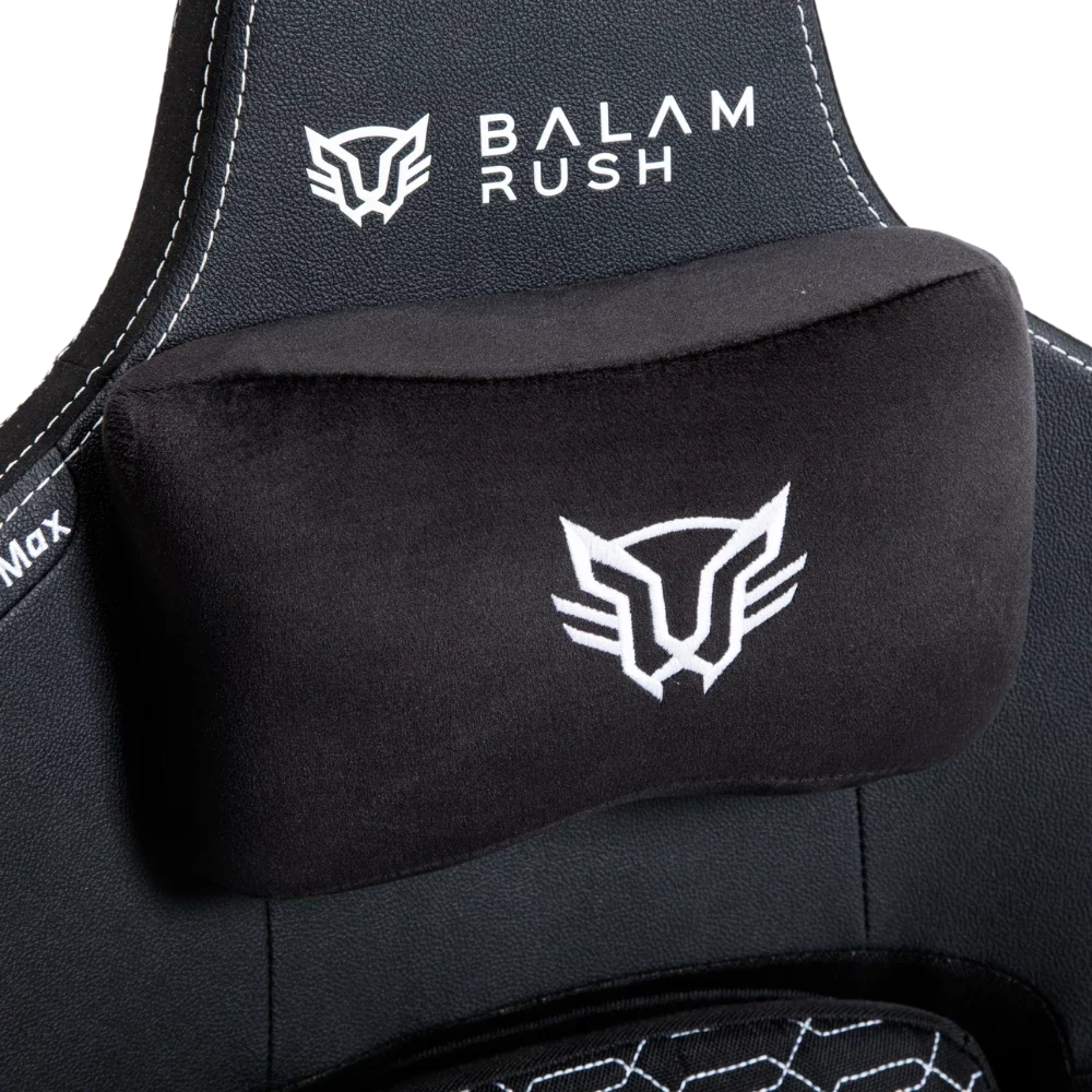 Silla Gamer Balam Rush Ultimate Max U3 Ergonomica Reclinable 135° 150kg Descansa Brazos 4D Cojín Lumbar + Cojín Cervical Negro
