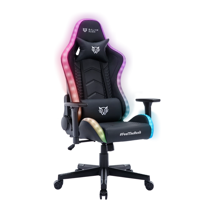 Silla Gamer Balam Rush Lightning Rush V2 RGB Ergonomica Reclinable 135° 150kg Descansa Brazos 3D Negro