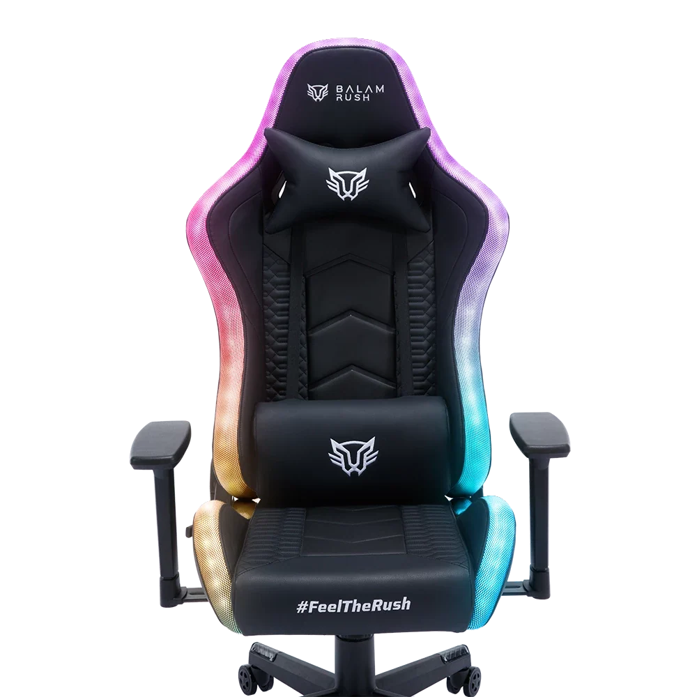 Silla Gamer Balam Rush Lightning Rush V2 RGB Ergonomica Reclinable 135° 150kg Descansa Brazos 3D Negro