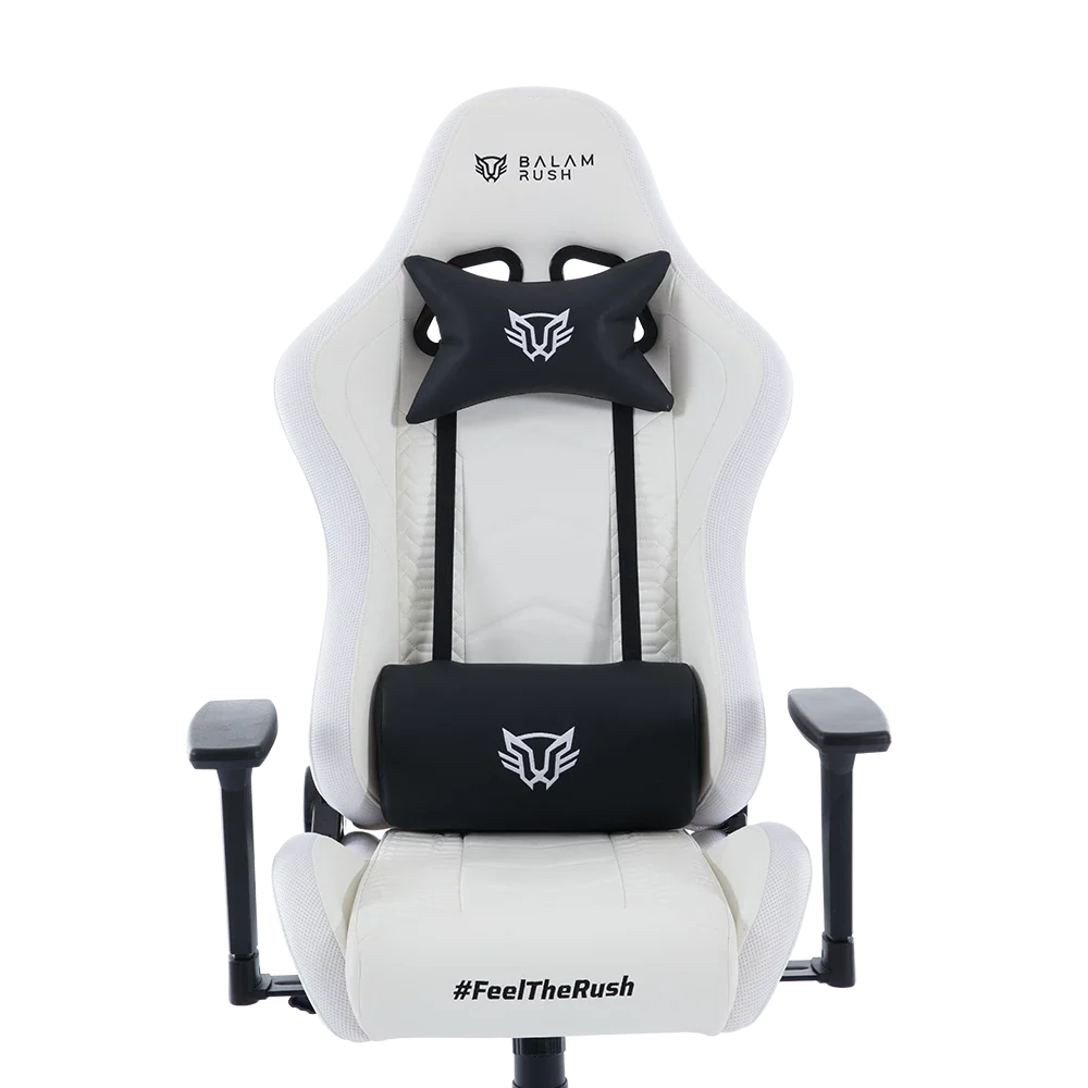 Silla Gamer Balam Rush Lightning Rush V2 RGB Ergonomica Reclinable 135° 150kg Descansa Brazos 3D Blanco