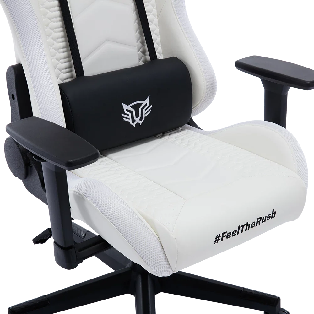 Silla Gamer Balam Rush Lightning Rush V2 RGB Ergonomica Reclinable 135° 150kg Descansa Brazos 3D Blanco