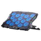 Base enfriadora Balam Rush para laptop 17 Eolox Frost EF740 Legend N 15 Vent 60mm 1xUSB C 1xUSB A Soporte para Celular 8 Niv Ajuste RGB