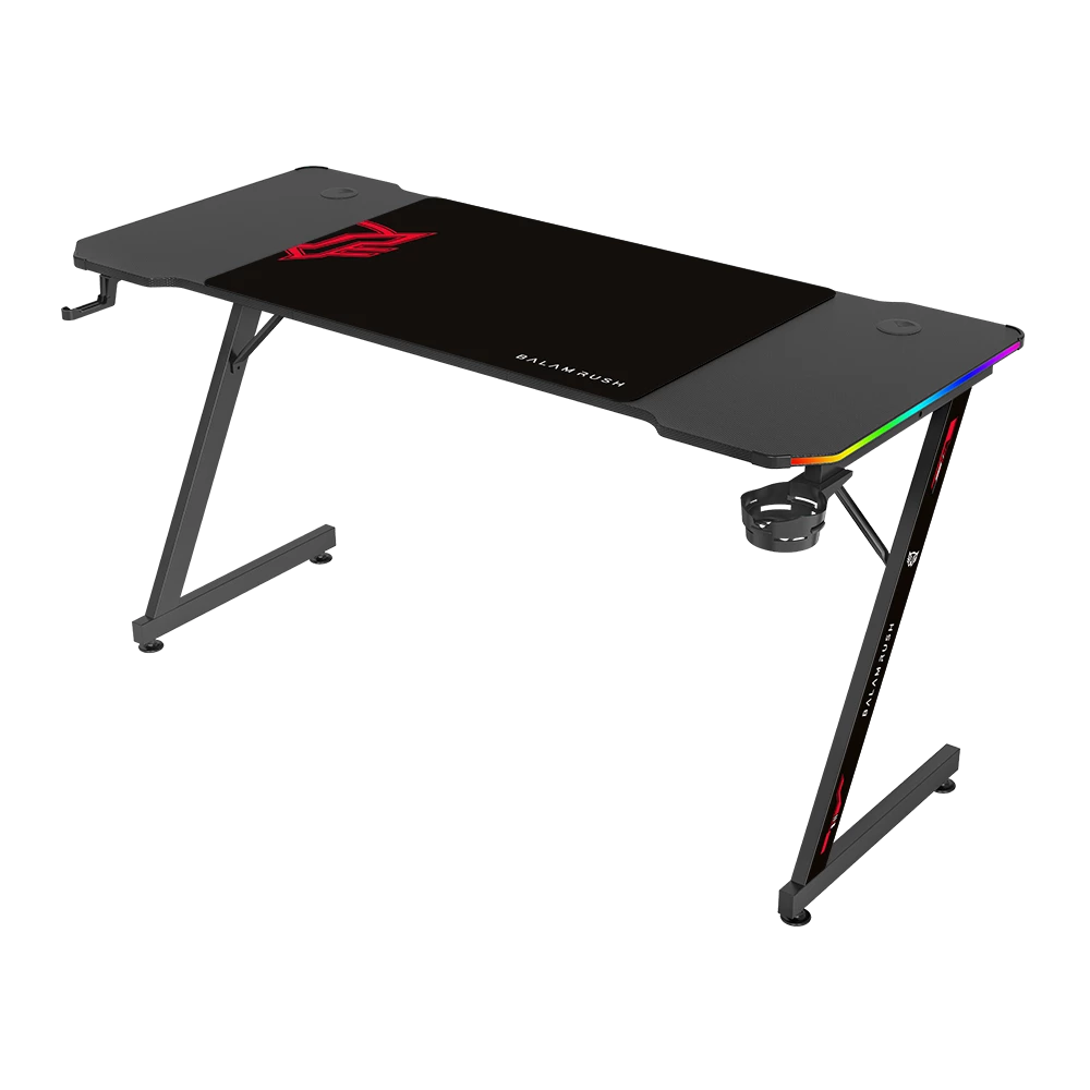 Escritorio Gamer Balam Rush Olympus Spot Glow MRX6000 RGB 140x60x74 incluye accesorios negro