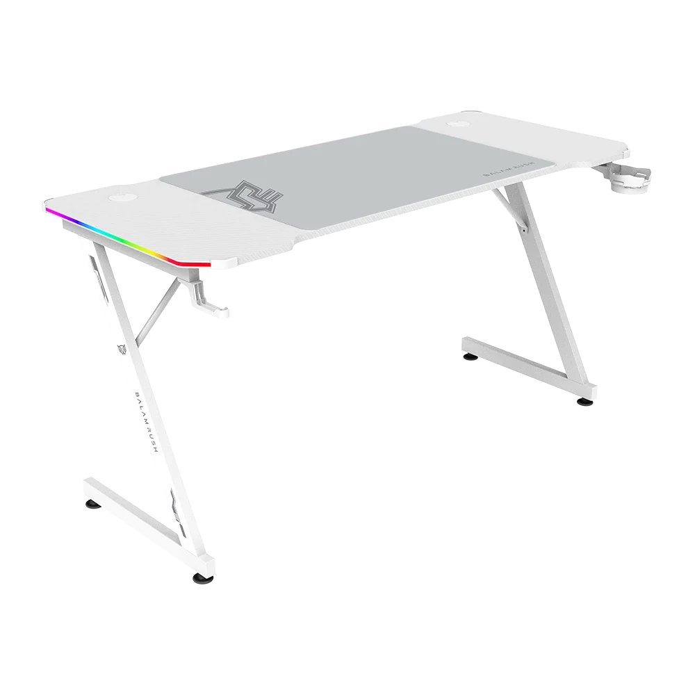 Escritorio Gamer Balam Rush Olympus Spot Glow MRX6000 RGB 140x60x74 incluye accesorios blanco