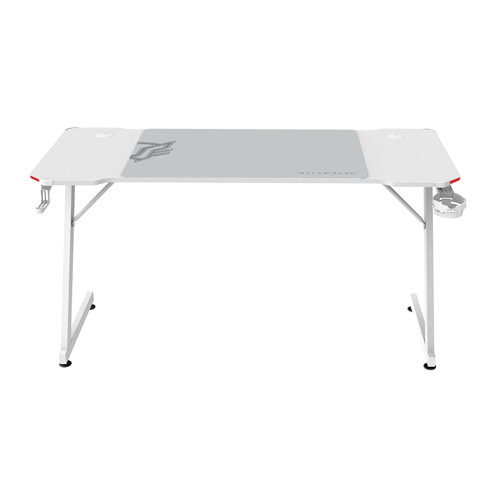 Escritorio Gamer Balam Rush Olympus Spot Glow MRX6000 RGB 140x60x74 incluye accesorios blanco