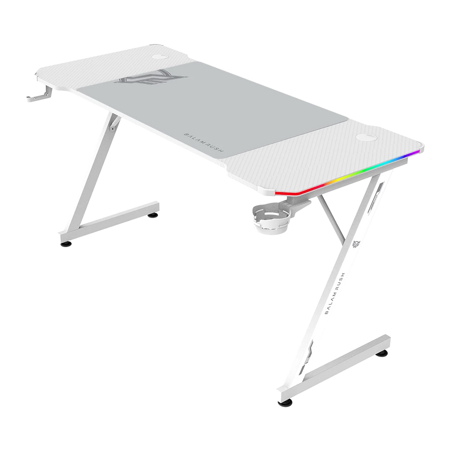 Escritorio Gamer Balam Rush Olympus Spot Glow MRX6000 RGB 140x60x74 incluye accesorios blanco