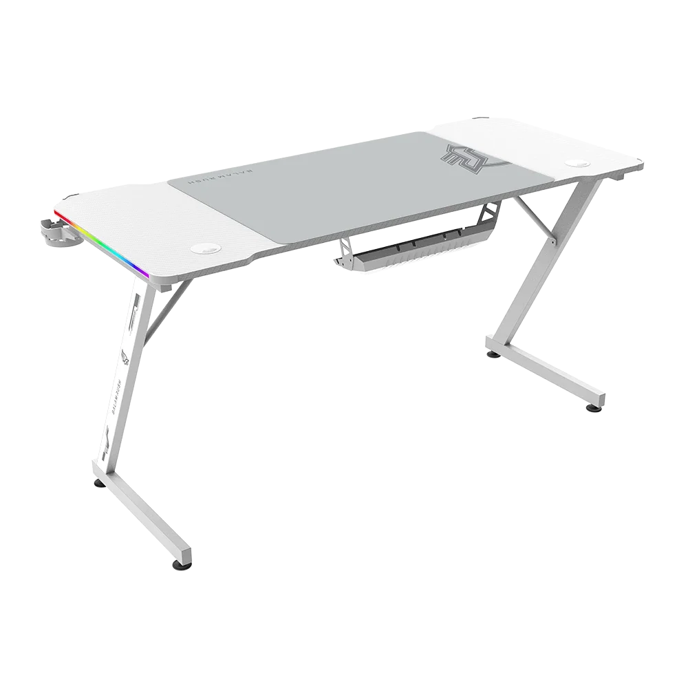 Escritorio Gamer Balam Rush Olympus Spot Glow MRX6000 RGB 140x60x74 incluye accesorios blanco