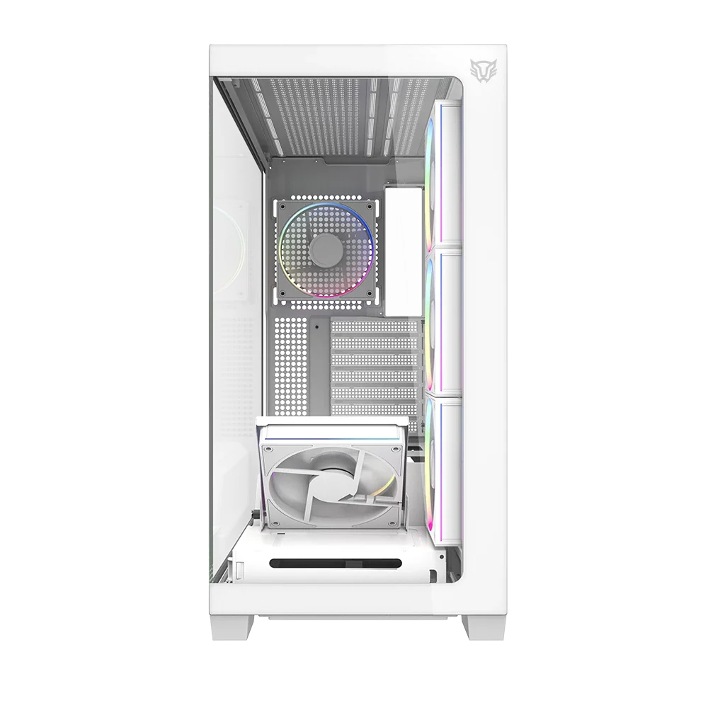 Gabinete Balam Rush Tank Polar 7900 Legend Blanco media torre 5xVentiladores ARGB Cristal templado ATX