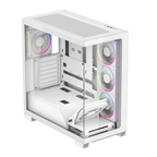 Gabinete Balam Rush Tank Polar 7900 Legend Blanco media torre 5xVentiladores ARGB Cristal templado ATX