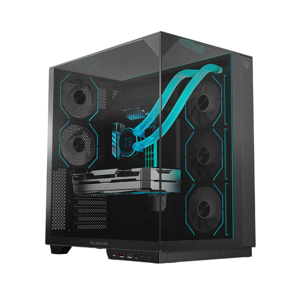 Gabinete Balam Rush TTank Majestic 7600 Legend Media Torre Negro Cristal 5 Ventiladores ARGB ATX / Micro ATX / Mini ITX Sin Fuente