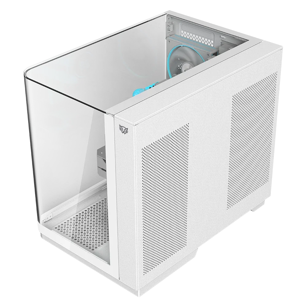 Gabinete Balam Rush Tank Expert Curve 6800 Media torre Blanco cristal 3xVentiladores ATX /Micro ATX/ Mini ITX sin fuente