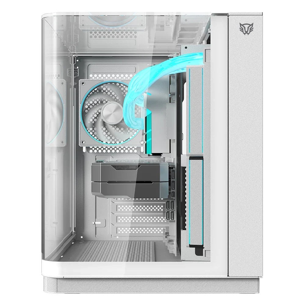 Gabinete Balam Rush Tank Expert Curve 6800 Media torre Blanco cristal 3xVentiladores ATX /Micro ATX/ Mini ITX sin fuente