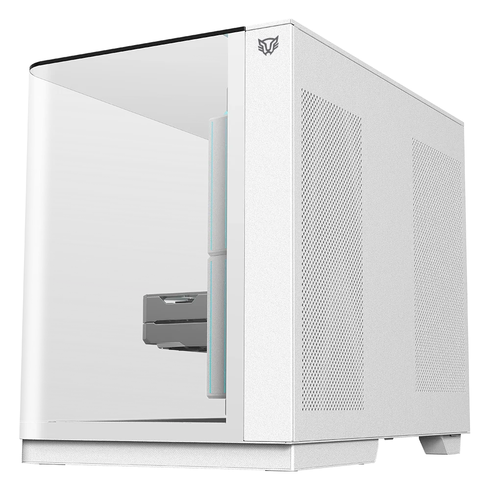 Gabinete Balam Rush Tank Expert Curve 6800 Media torre Blanco cristal 3xVentiladores ATX /Micro ATX/ Mini ITX sin fuente