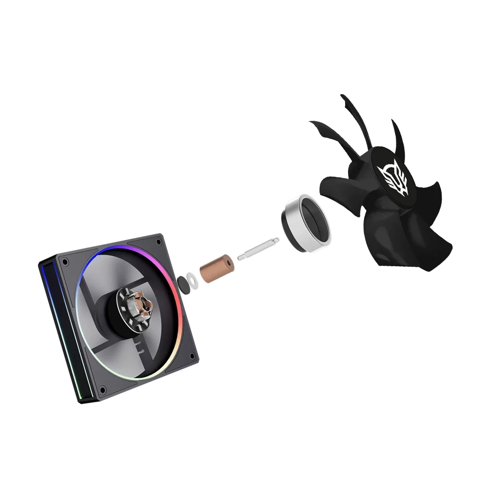 Enfriamiento de Aire Balam RushHeliux Pro HEX70 Negro 270W ARGB 600-2200 RPM 6 pipas compatible con Intel y AMD