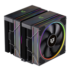 Enfriamiento de Aire Balam RushHeliux Pro HEX70 Negro 270W ARGB 600-2200 RPM 6 pipas compatible con Intel y AMD