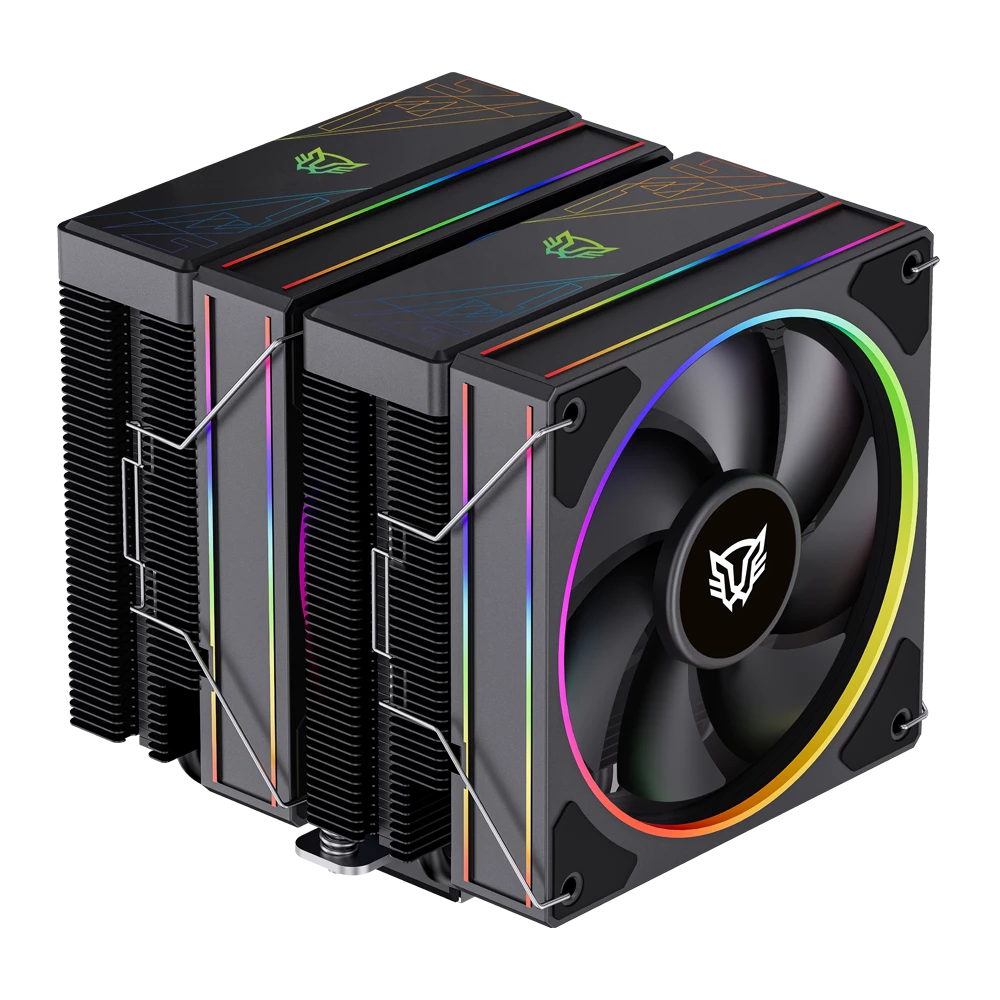 Enfriamiento de Aire Balam RushHeliux Pro HEX70 Negro 270W ARGB 600-2200 RPM 6 pipas compatible con Intel y AMD